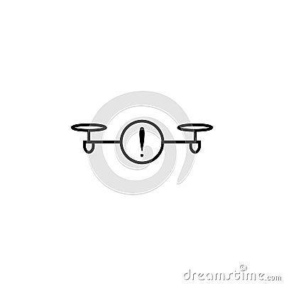 attention drone icon. Element of drones for mobile concept and web apps illustration. Thin line icon for website design and develo Cartoon Illustration