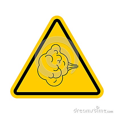 Attention Fart. Warning yellow road sign. Caution Farting Vector Illustration