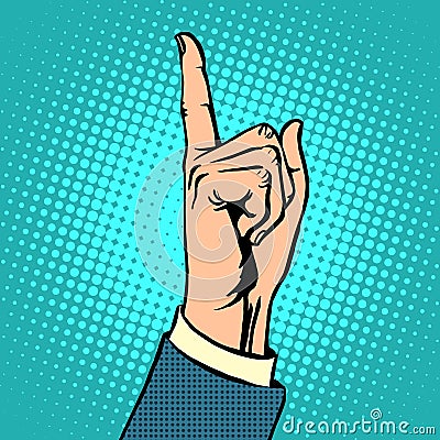 Attention gesture thumbs up Vector Illustration