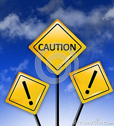 Attention high Risks ahead sign Stock Photo