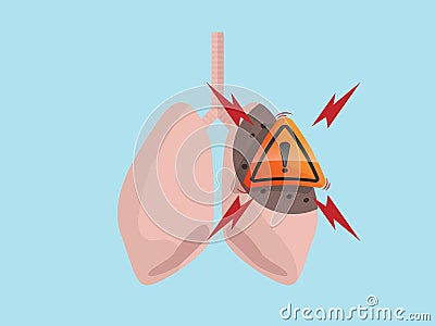 attention on human lung ncov virus detector Vector Illustration