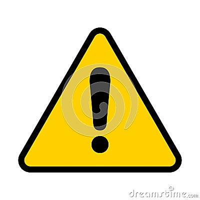 Attention icon. Warning sign. Exclamation point. Vector Cartoon Illustration