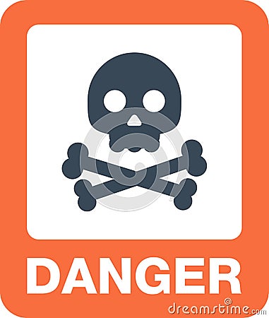 Attention icons danger button and warning signs. Vector Illustration