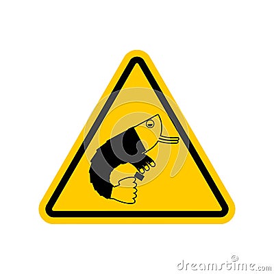 Attention office plankton. Dangers of yellow road sign. clerk Ca Vector Illustration