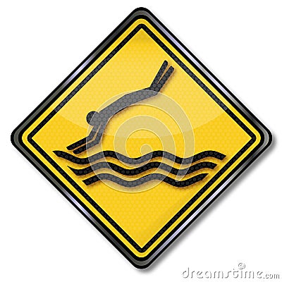 Attention please do not jump into the water Vector Illustration