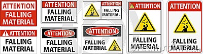 Attention Sign Falling Material Vector Illustration