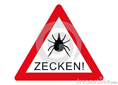 Attention tick, here threatens danger! Vector Illustration