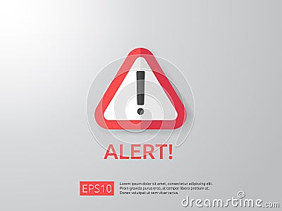 attention warning alert sign with exclamation mark symbol. shield line icon for Internet VPN Security protection Concept vector i Vector Illustration