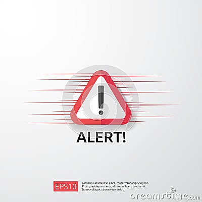 attention warning attacker alert sign with exclamation mark. beware alertness of internet danger symbol. shield line icon for VPN Vector Illustration