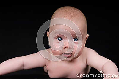 Attentive baby boy Stock Photo