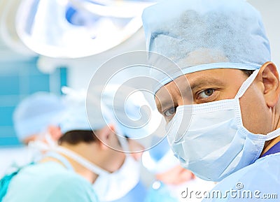 Attentive look of surgeon Stock Photo