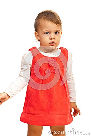 Attentive toddler girl Stock Photo