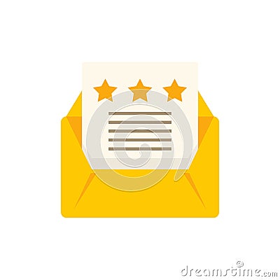 Attestation mail icon flat isolated vector Vector Illustration
