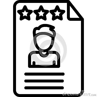 Attested Document Outline Vector Icon that can easily edit or modify . Vector Illustration