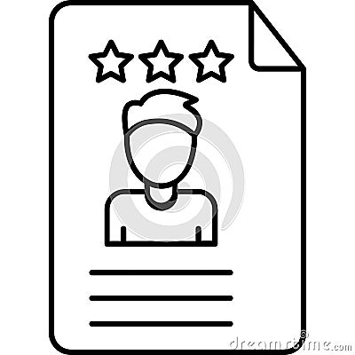 Attested Document Outline Vector Icon that can easily edit or modify . Vector Illustration