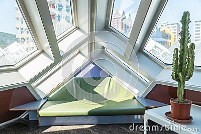 Attic of a cube house in Rotterdam Editorial Stock Photo