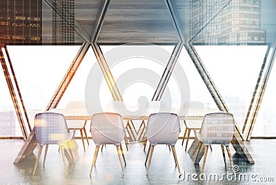 Attic meeting room, side view, toned Stock Photo