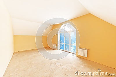 Attic room interior Stock Photo