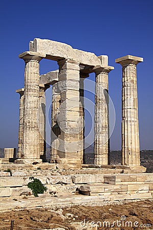 Attica, Poseidon Temple columns Stock Photo