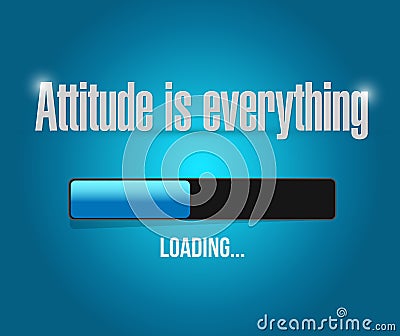 attitude is everything loading bar sign concept Cartoon Illustration