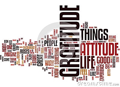 Attitude Of Gratitude Word Cloud Concept Stock Photo