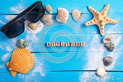 Attitude word with summer settings concept Stock Photo