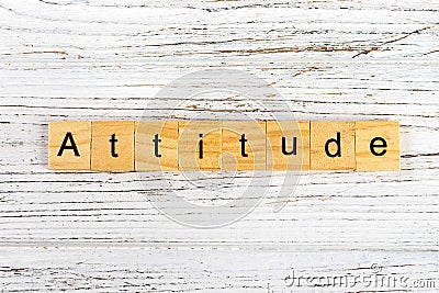 Attitude word made with wooden blocks concept Stock Photo