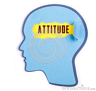 Attitude word in the person head Stock Photo