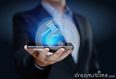 Attorney at Law Business Legal Lawyer Auction Internet Technology Stock Photo