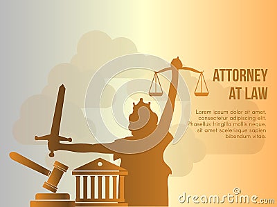 Attorney at law conceptual vector design illustration template Vector Illustration