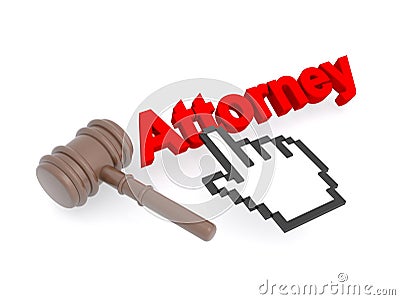 attorney word on white Stock Photo