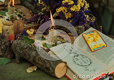 Attract love, luck , old magic, spells and forecast Editorial Stock Photo