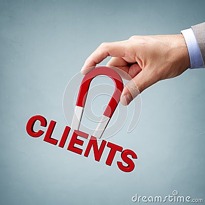 Attracting new clients and customers Stock Photo