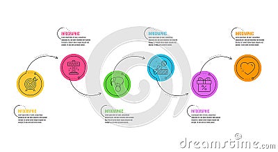 Attraction, Archery and Sale icons set. Discount offer, Elephant on ball and Heart signs. Vector Vector Illustration