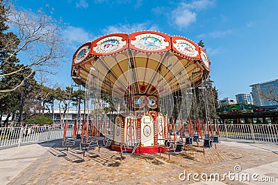 Attraction, children merry-go-round Editorial Stock Photo