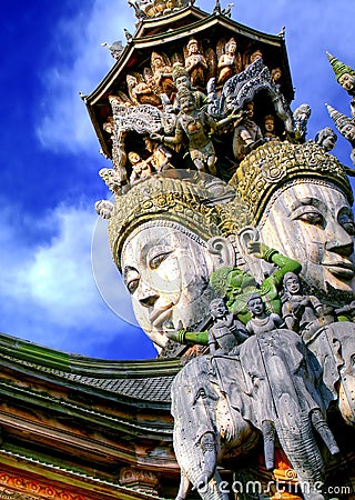 Attraction in Pattaya- Face of God Stock Photo