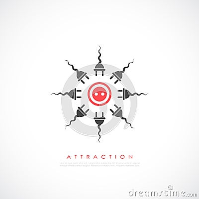 Attraction vector icon Vector Illustration