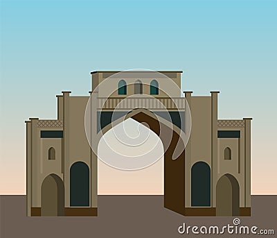 Attractions in Shiraz in Iran, Fars Province, vector illustration Vector Illustration