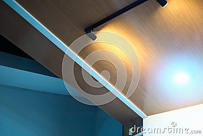 Attractive abstract building pattern with modern lamp decoration Stock Photo