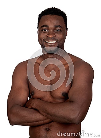 Attractive african man with bare chest Stock Photo