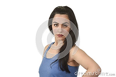 Attractive and angry woman looking serious and upset annoyed and dissatisfied Stock Photo