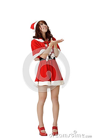 Attractive Asian Christmas woman Stock Photo