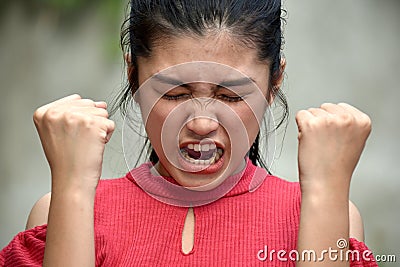 An A Stressful Female Youngster Stock Photo