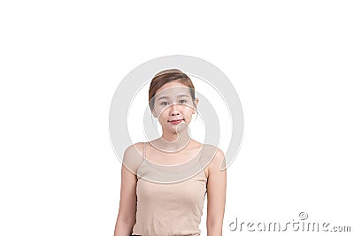 Attractive Asian woman face portrait with natural makeup Stock Photo