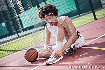 Attractive basketball player Stock Photo