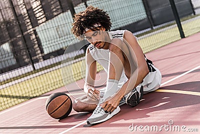 Attractive basketball player Stock Photo