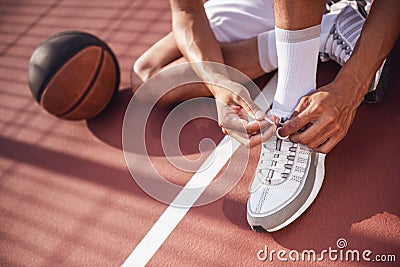 Attractive basketball player Stock Photo