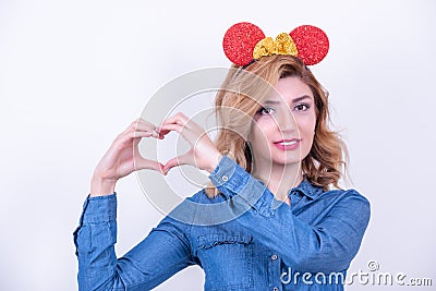 Attractive beautiful model woman in funny crown Stock Photo