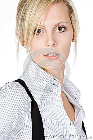 Attractive Blonde Business Woman Stock Photo