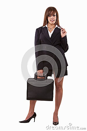 Attractive brunette caucasian business woman Stock Photo